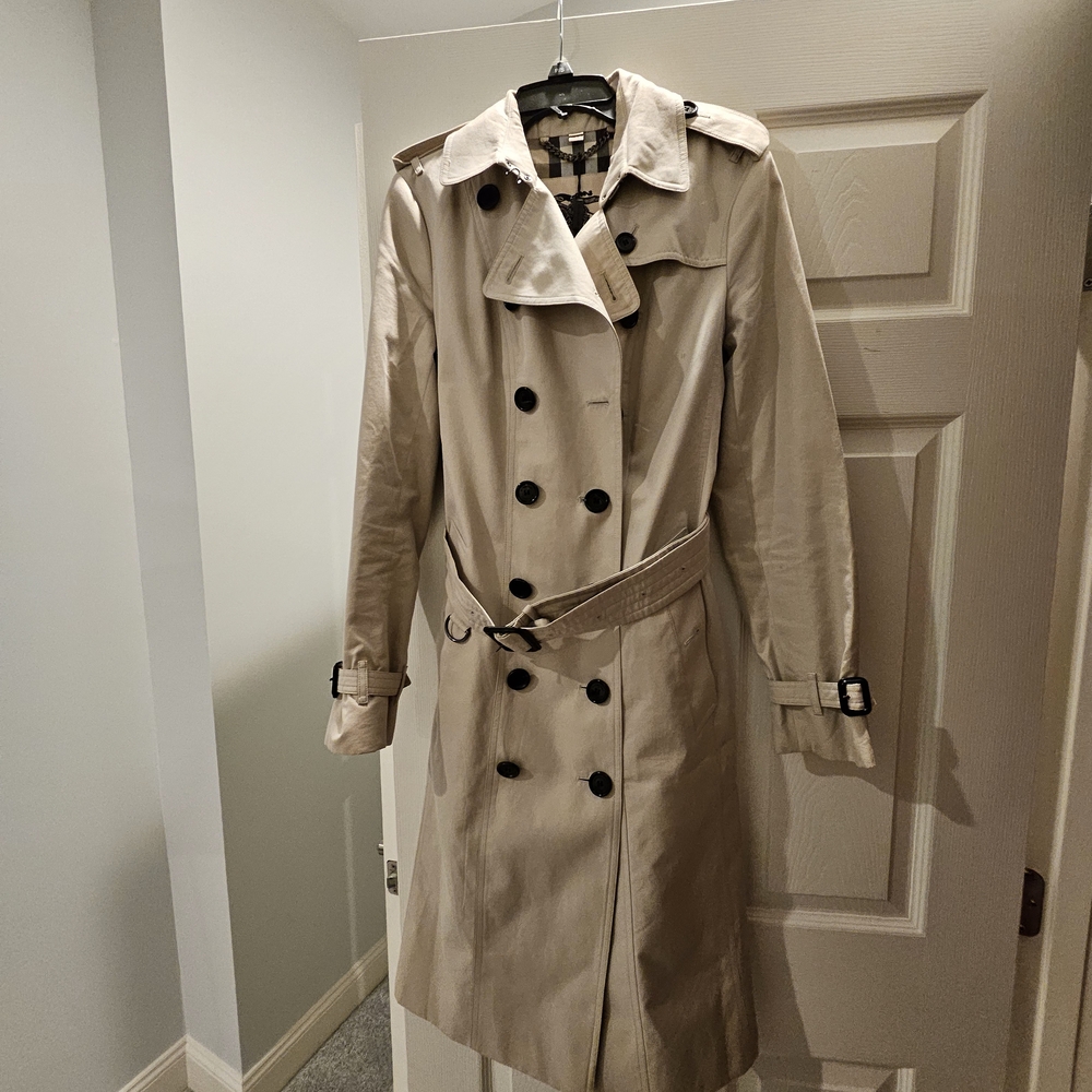 Burberry Beige Double-Breasted Trench Coat